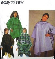 8934 SIMPLICITY PULLOVER POCKET PONCHO HOODIE OR NOT PATTERN ONE SIZE